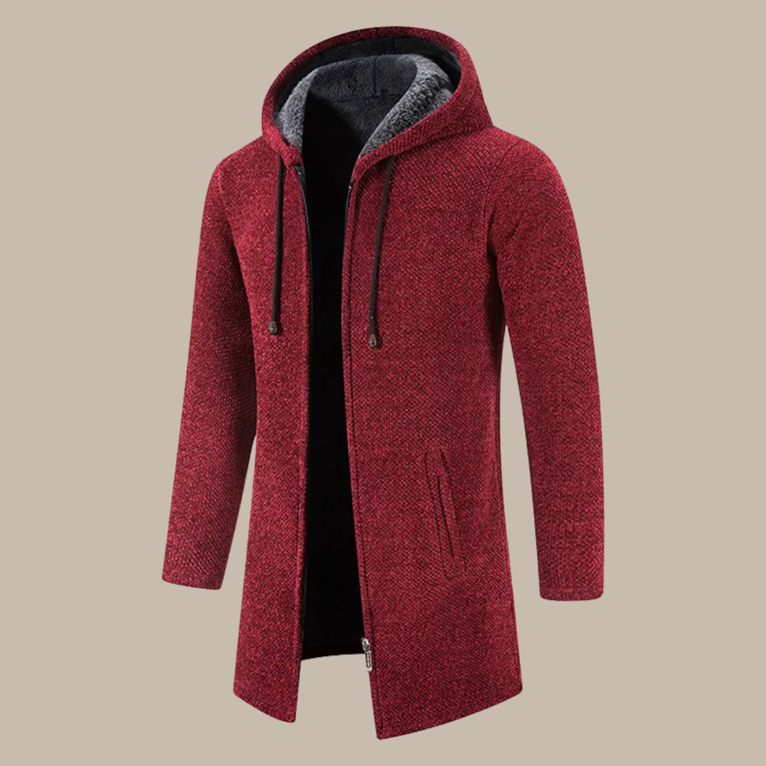 Men Hooded Long Winter Cardigans - Vakasi