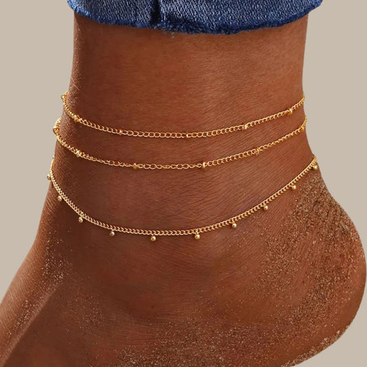 Trendy Beads Multilayer Summer Anklet