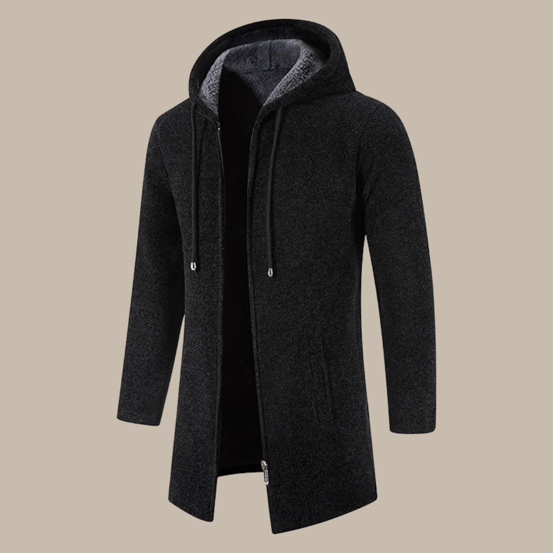 Men Hooded Long Winter Cardigans - Vakasi