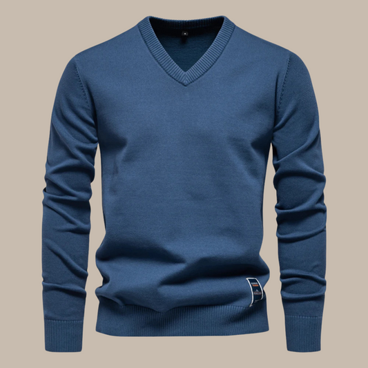 Solid Cotton Pullover Sweaters - Vakasi