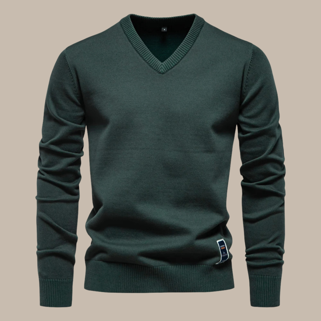 Solid Cotton Pullover Sweaters - Vakasi