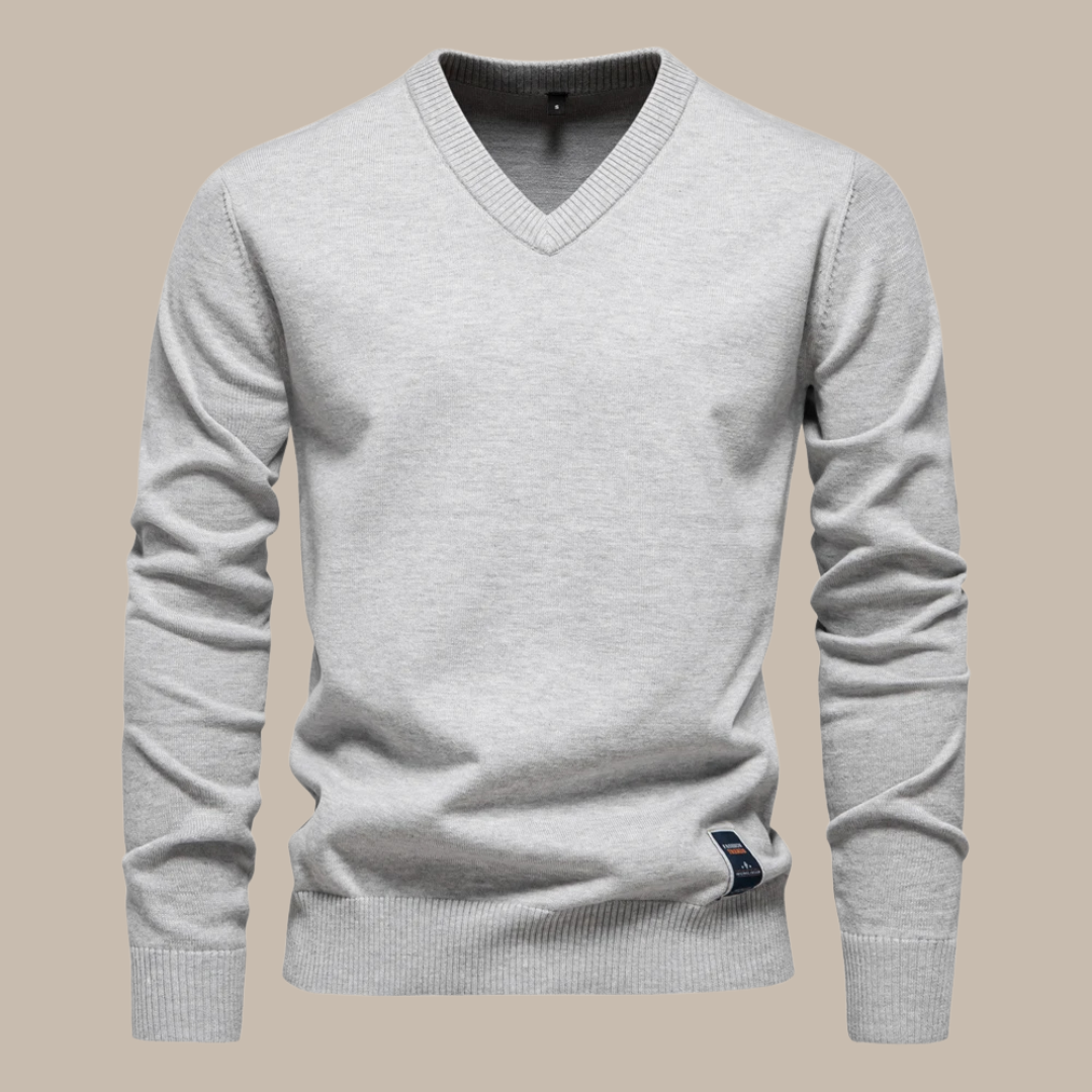 Solid Cotton Pullover Sweaters - Vakasi