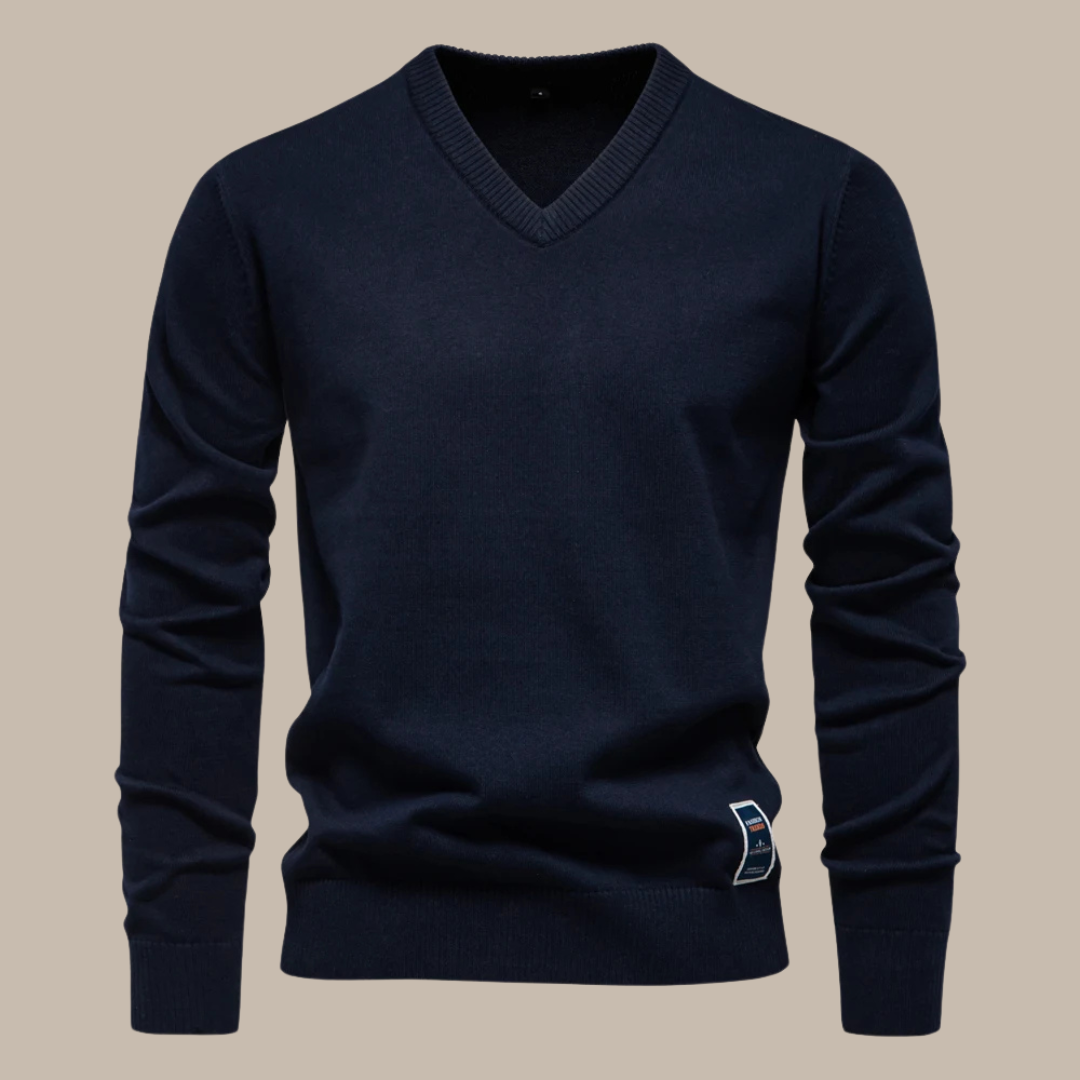 Solid Cotton Pullover Sweaters - Vakasi