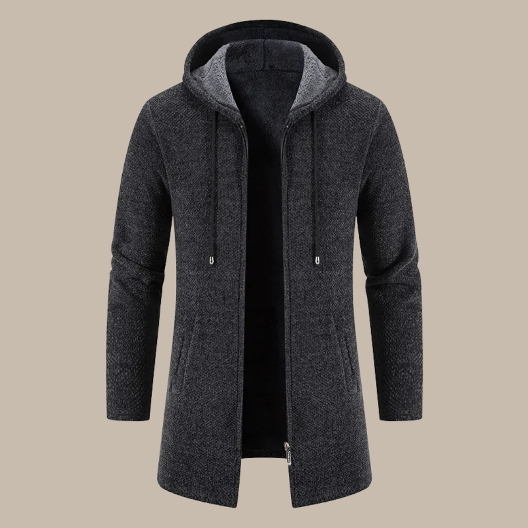 Men Hooded Long Winter Cardigans - Vakasi