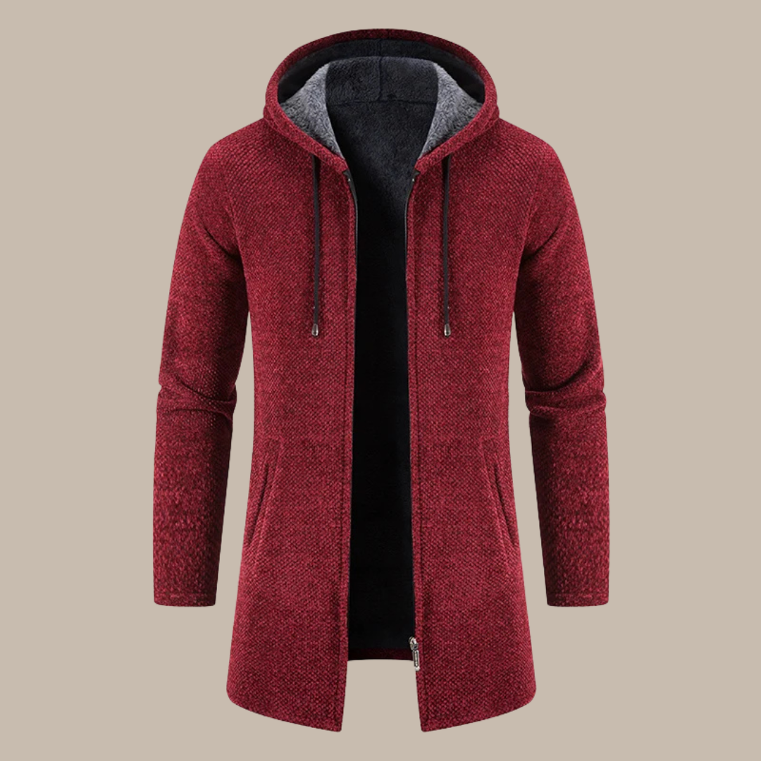 Men Hooded Long Winter Cardigans - Vakasi