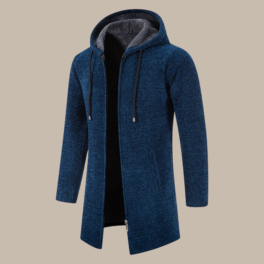 Men Hooded Long Winter Cardigans - Vakasi