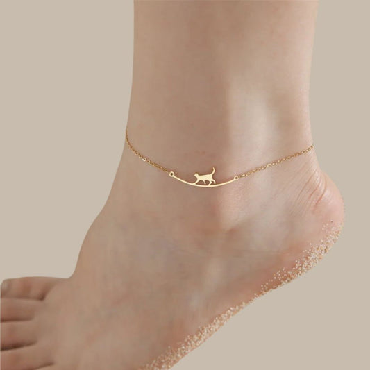 Foot Bracelet Walking Cat Charms