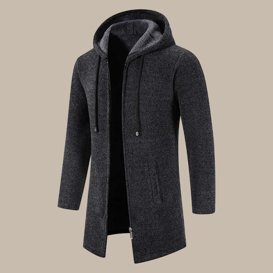 Men Hooded Long Winter Cardigans - Vakasi