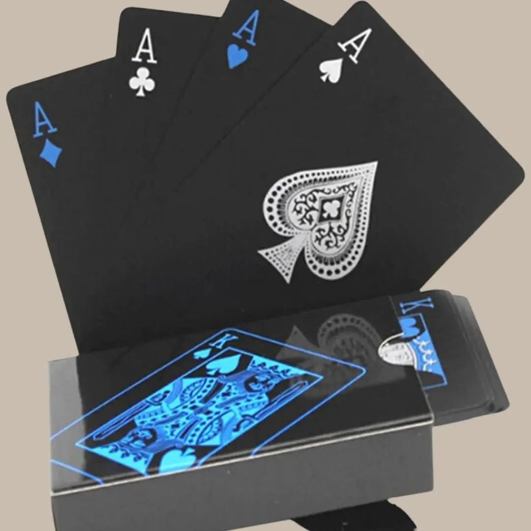 Black Gold Playing Card Poker Game Deck blue Silver Poker Suit Plastic Magic Waterproof Deck Of Card Magic Water Gift Collection Js