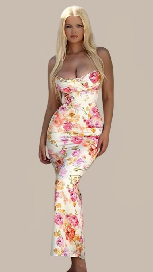 Elegant Floral Beach Summer Dress