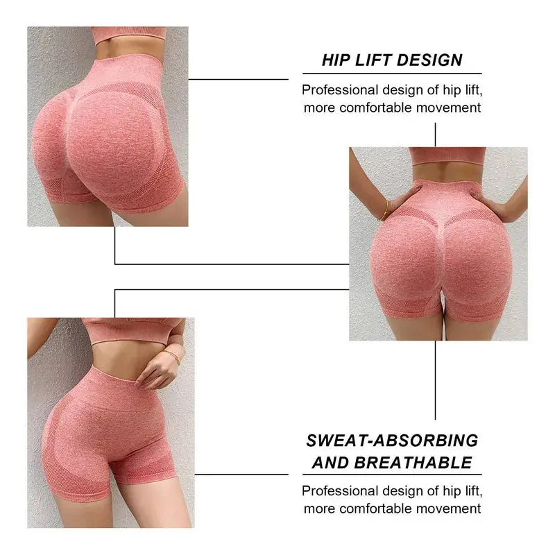 Gym Shorts Seamless Women Push Up Shorts Leggings High Waist Yoga Sports Shorts Sexy Butt Lifting Workout Tights Pants Female Js