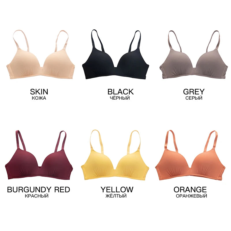 Seamless Bras for Women Push Up Bras No Wire Brassiere A B Cup Underwear Sexy Bralette Three Quarters(3/4 Cup)  Lingerie - Vakasi