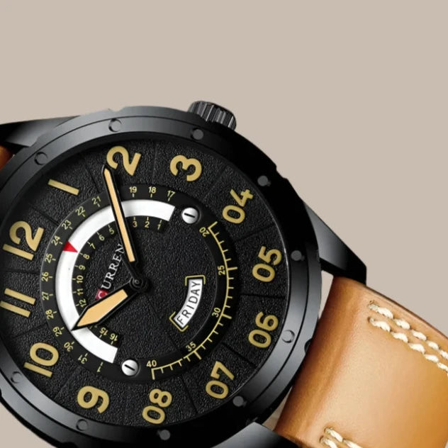 Leather Strap Men Waterproof Watches Vakasi