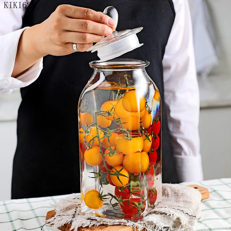 Love Storage Jar Transparent Glass Food Sealed Cans Candy Snack Box Household Fruit Coffee Bean Miscellaneous Grains Sealed Can