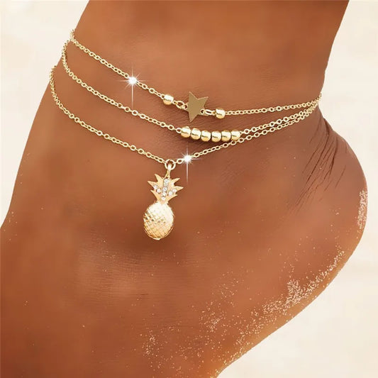 Pineapple Pendant Anklet Chain