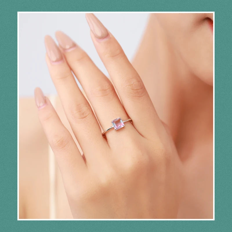 Silver Emerald Cut Ring - Vakasi