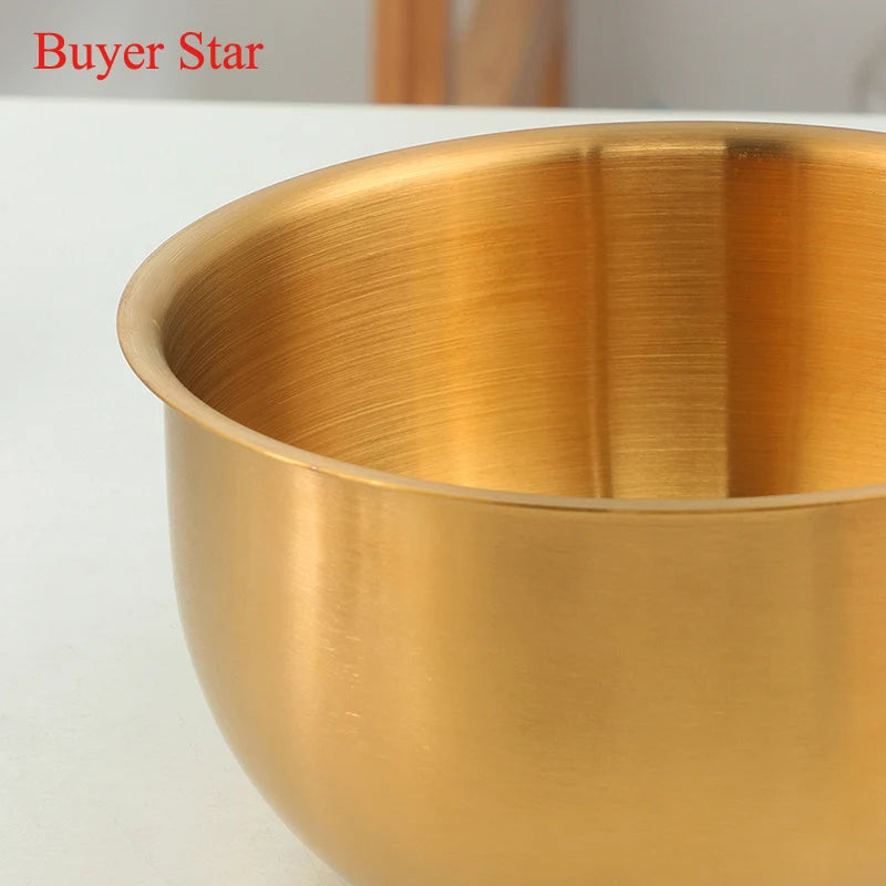 450ml Gold Stainless Steel Mixing Bowl With Lid for Kitchen Egg Salad Food Mixer Bowls Metal Food Storage Stirring Bowl Tablewar