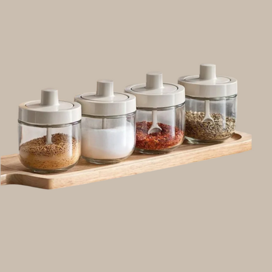 Kitchen Glass Spice Jars Vakasi