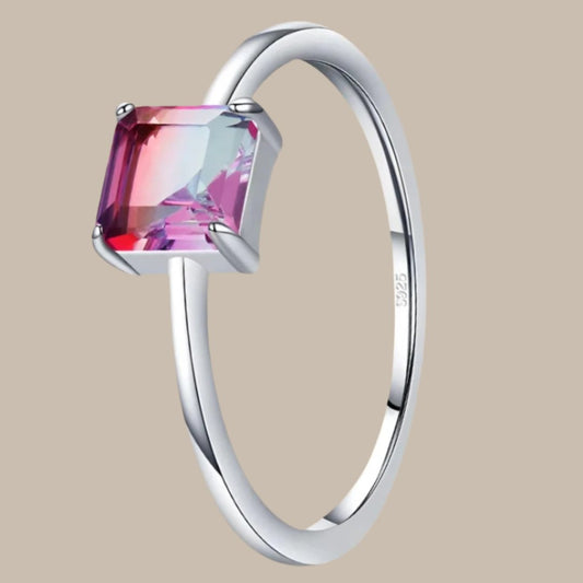 Silver Emerald Cut Ring - Vakasi