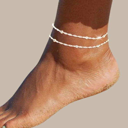 Waterproof Gold Silver Ankle Bracelets