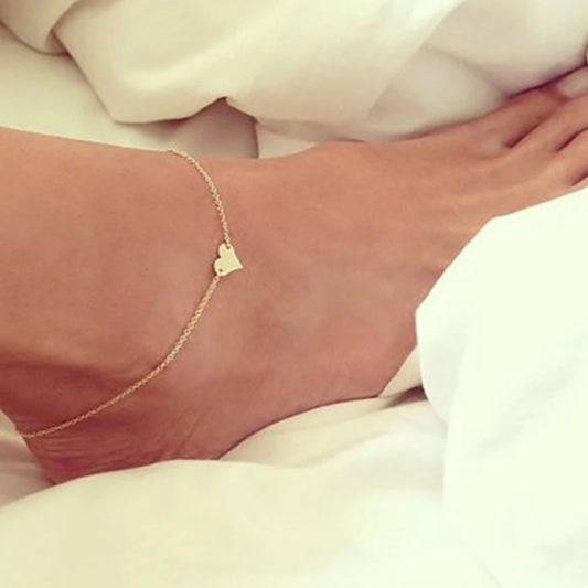 Chain Gold Color Heart Foot Bracelet