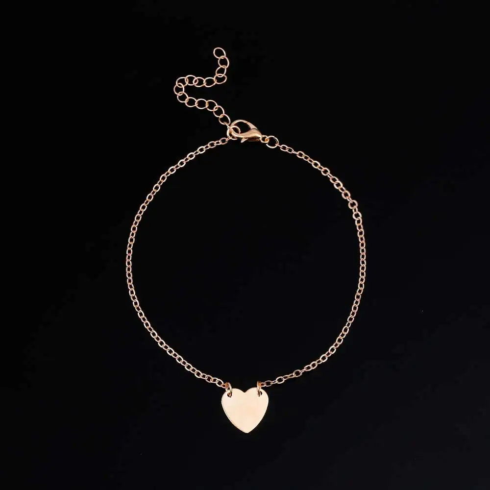 Chain Gold Color Heart Foot Bracelet