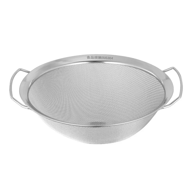 Multi-size Stainless Steel Flour Sieve Large Juice Strainer Cooking Skimmer Food Filter Noodle Drainer Colander Kitchen Utensils