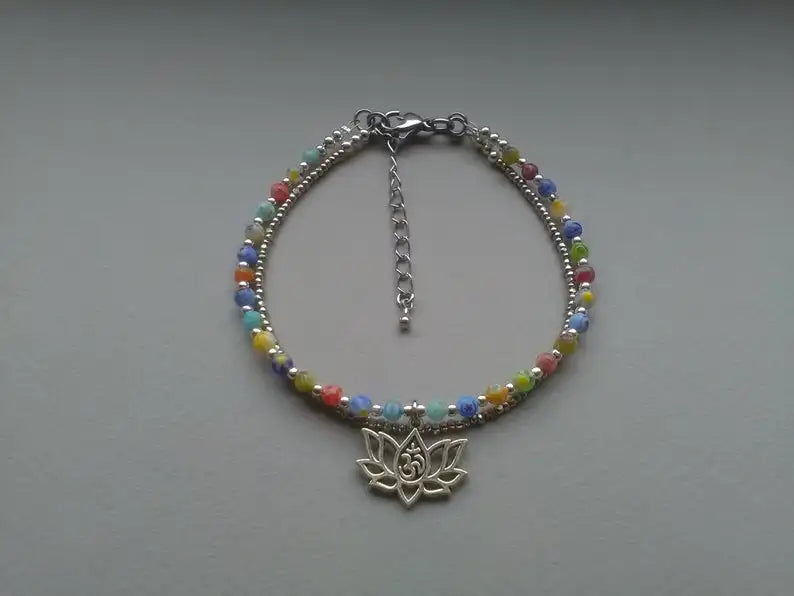 Vintage Blue Evil Eye Pendant Anklet