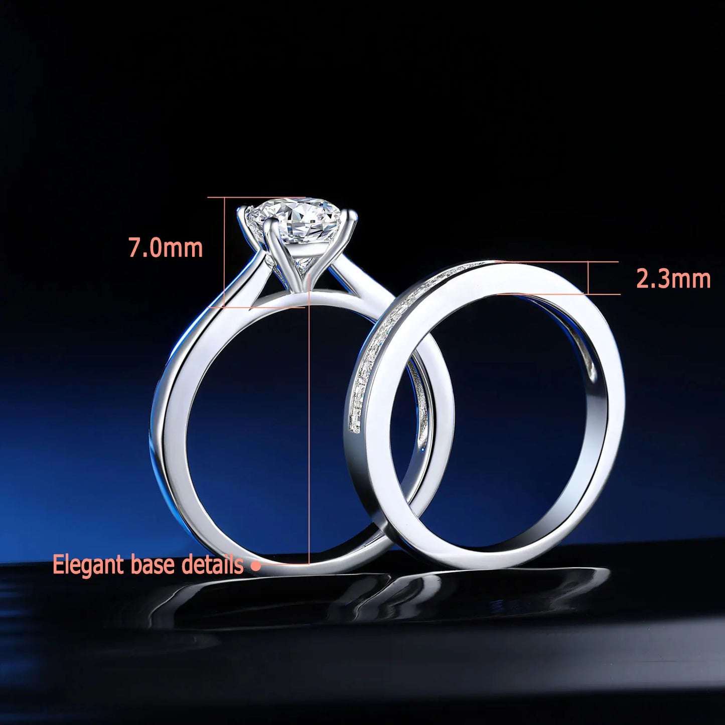 Newshe 925 Silver Engagement Ring Wedding Band White Yellow Gold Jewelry Luxury Solitaire Round Cubic Zircon Diamond Rings