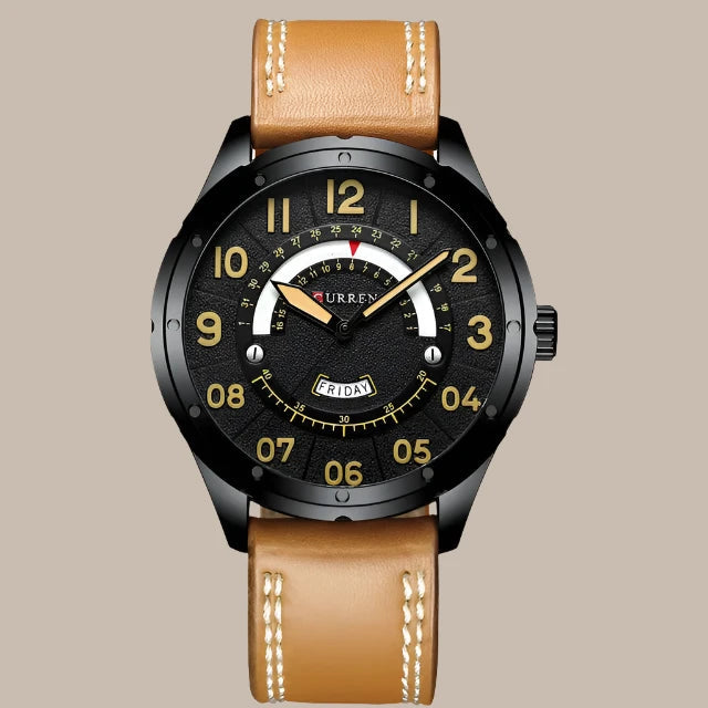 Leather Strap Men Waterproof Watches Vakasi