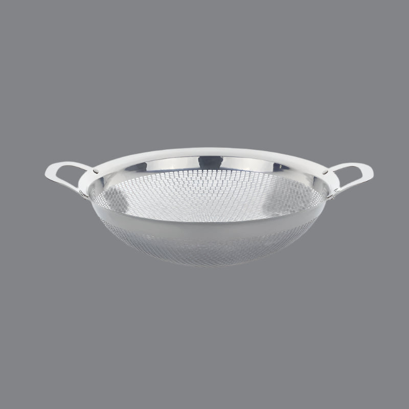 Double Ear Handle Gold Stainless Steel Drain Basket Vegetable Washing Fruit Colander Strainer Metal Rice Sieve Kitchen Utensils