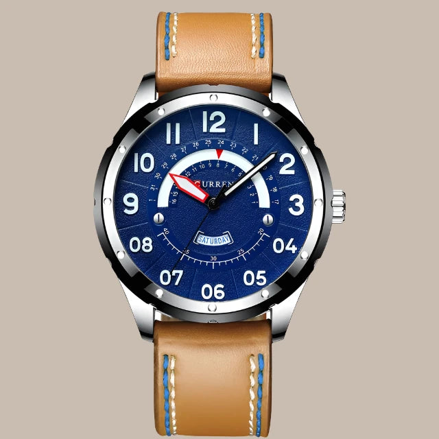 Leather Strap Men Waterproof Watches Vakasi