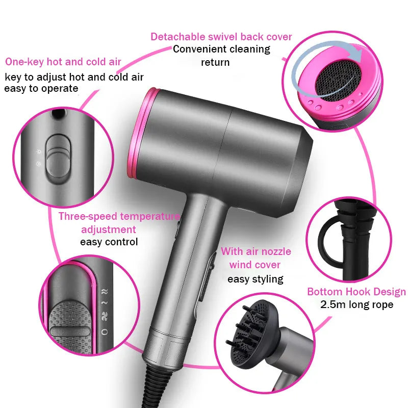 2000W Professional Salon-Quality Hair Dryer - Vakasi