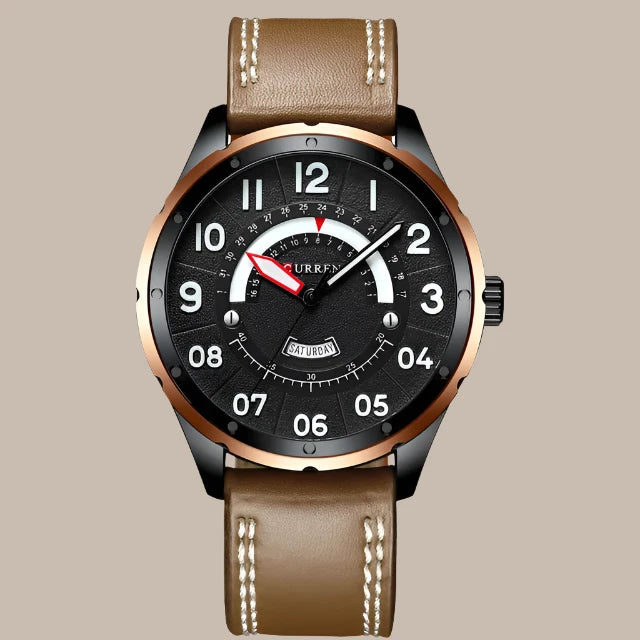 Leather Strap Men Waterproof Watches Vakasi