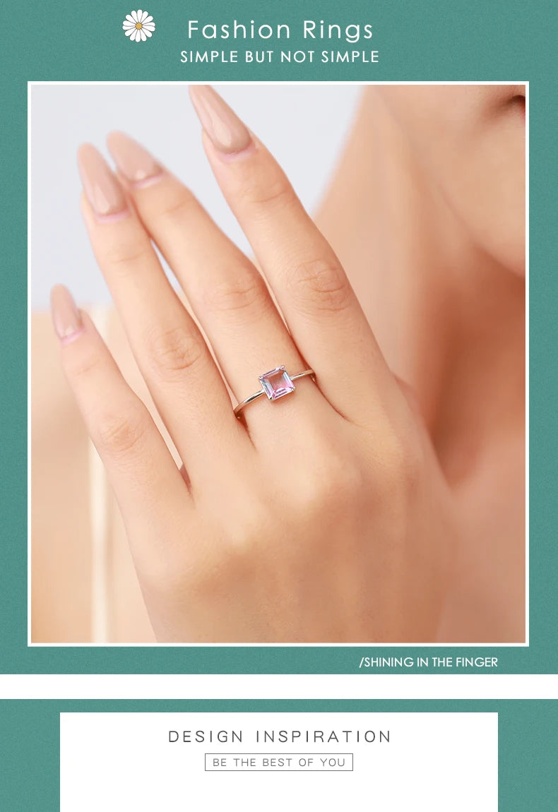 Silver Emerald Cut Ring - Vakasi