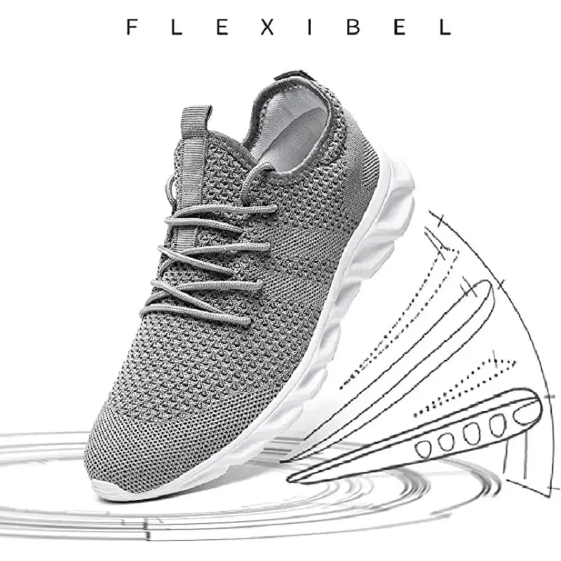 Men Casual Sport Shoes Light Sneakers White Outdoor Breathable Mesh Black Running Shoes Athletic Jogging Tennis Shoes Vakasi