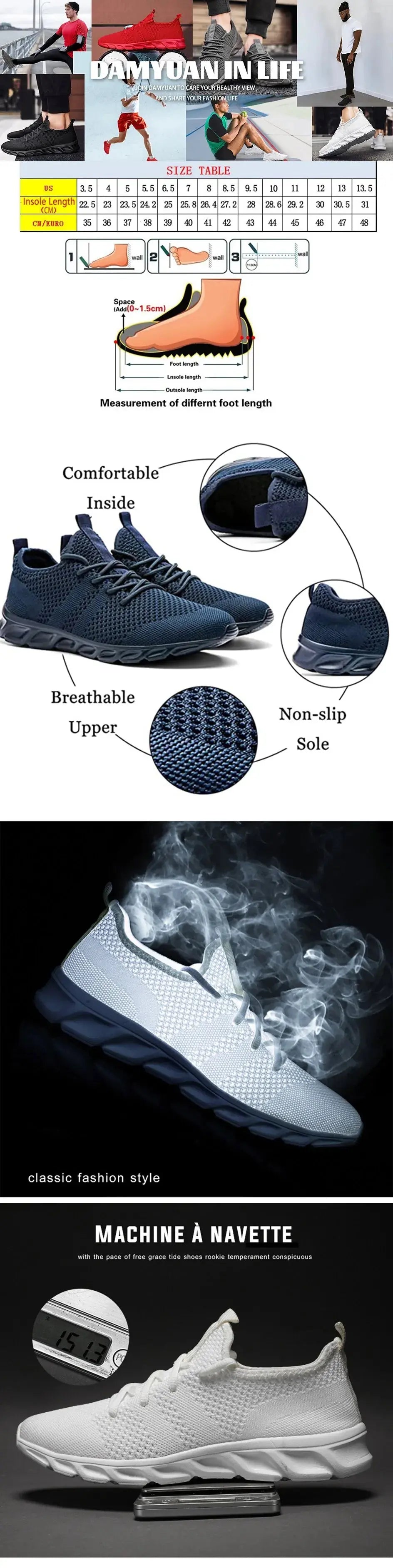 Men Casual Sport Shoes Light Sneakers White Outdoor Breathable Mesh Black Running Shoes Athletic Jogging Tennis Shoes Vakasi