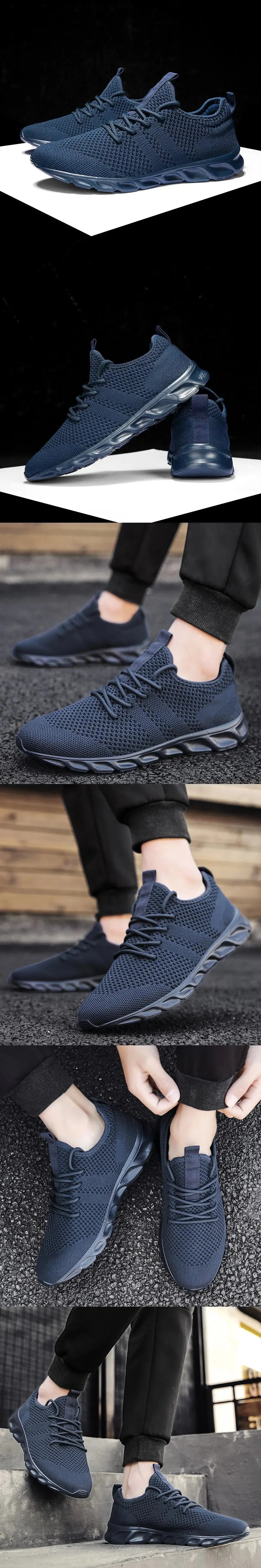 Men Casual Sport Shoes Light Sneakers White Outdoor Breathable Mesh Black Running Shoes Athletic Jogging Tennis Shoes Vakasi