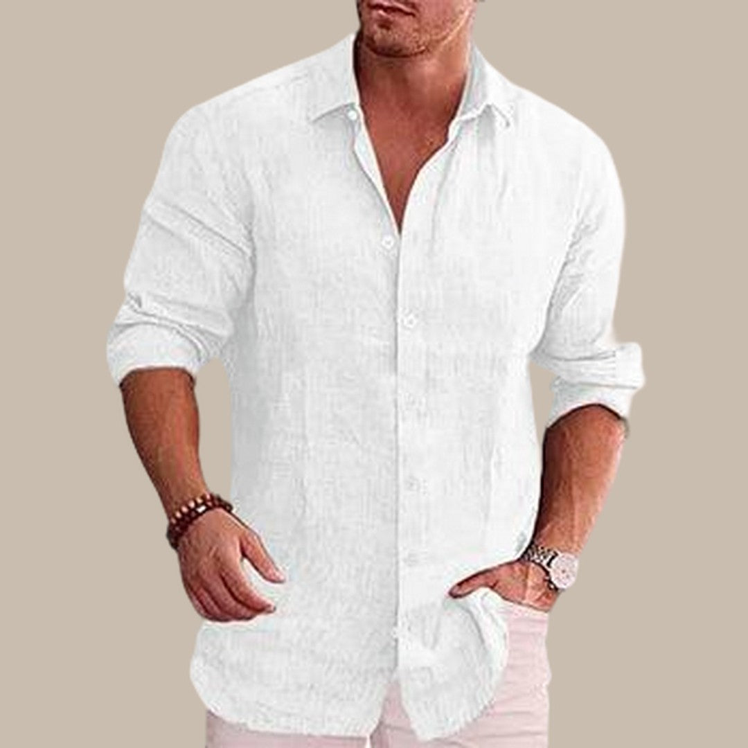 Men Long Sleeve Solid Shirt Js