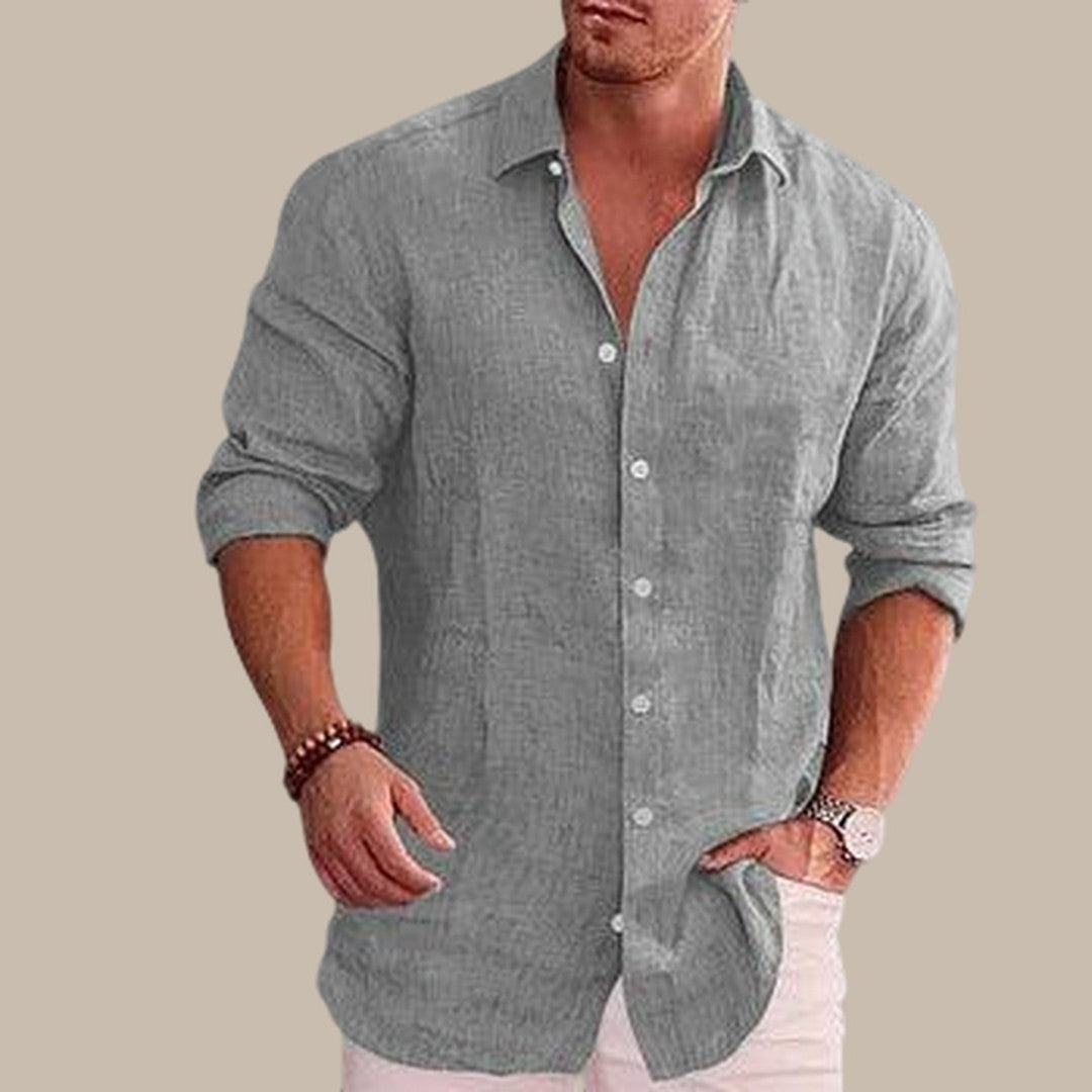 Men Long Sleeve Solid Shirt Js