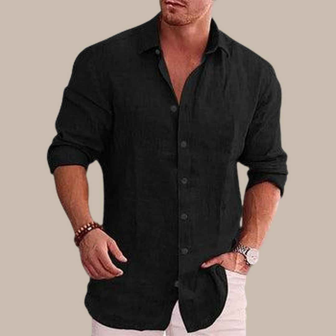 Men Long Sleeve Solid Shirt Js