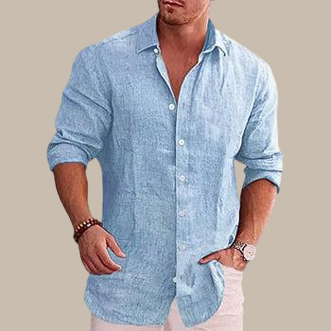 Men Long Sleeve Solid Shirt Js