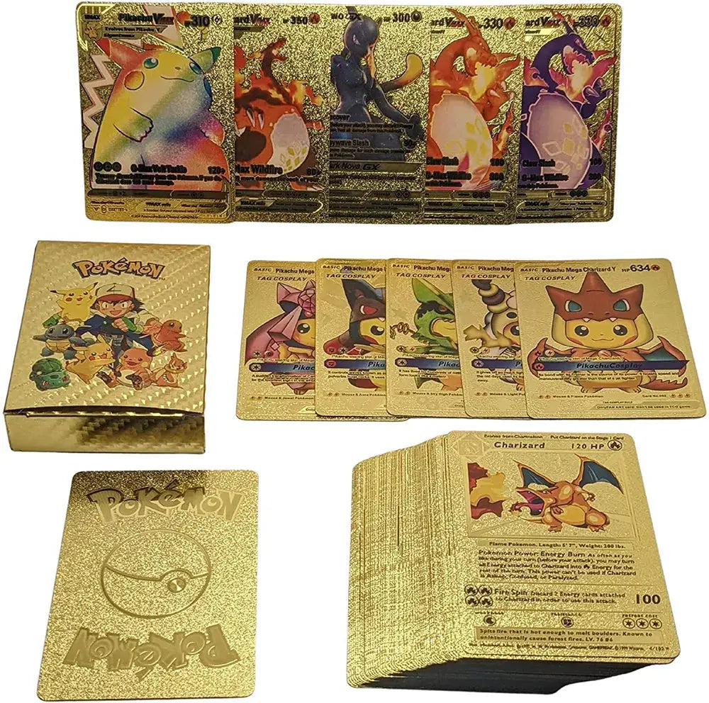 Pokemon Gold Pikachu Cards Js