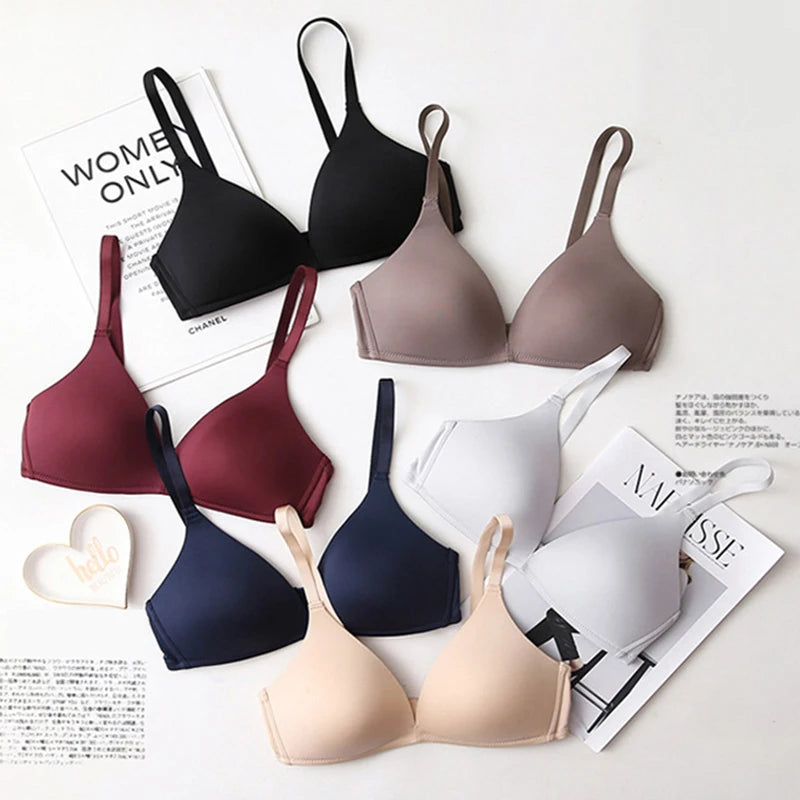 Seamless Bras for Women Push Up Bras No Wire Brassiere A B Cup Underwear Sexy Bralette Three Quarters(3/4 Cup)  Lingerie - Vakasi