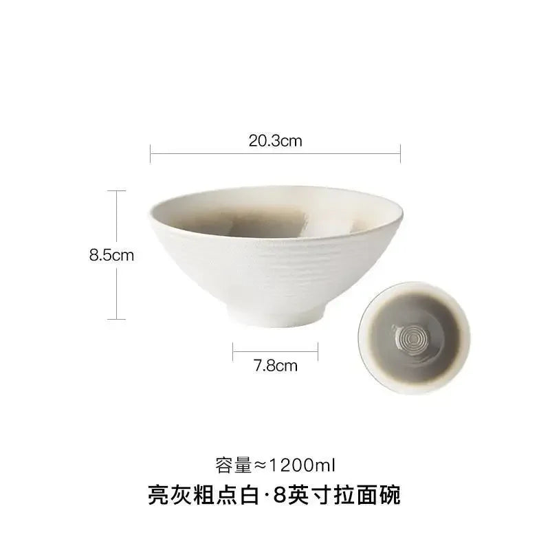 Japanese Ceramic Bowl 8inch Ramen Single Noodle Household Salad Bowl large Creative Special Restaurant Tableware