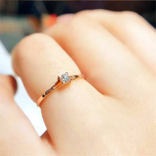 Classic Wedding Rings For Women Forever Simple Six Claws Zirconia Fashion Solitaire Engagement Marriage Gift Ring Jewelry - Vakasi