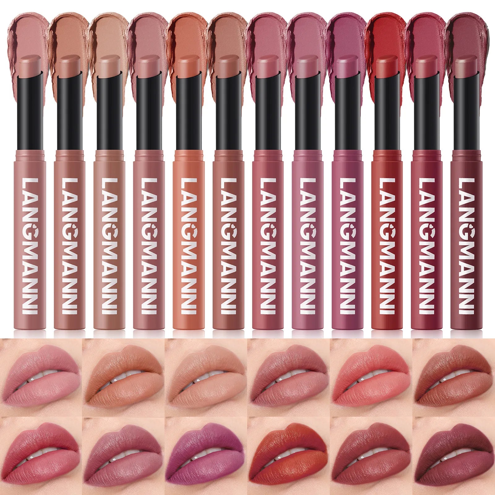 12 Colors Matte Waterproof Lipstick Pen Vakasi