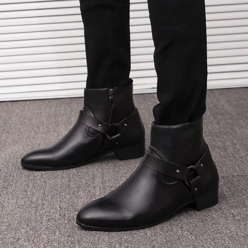 PU Leather Men Winter Fashion Boots - Vakasi