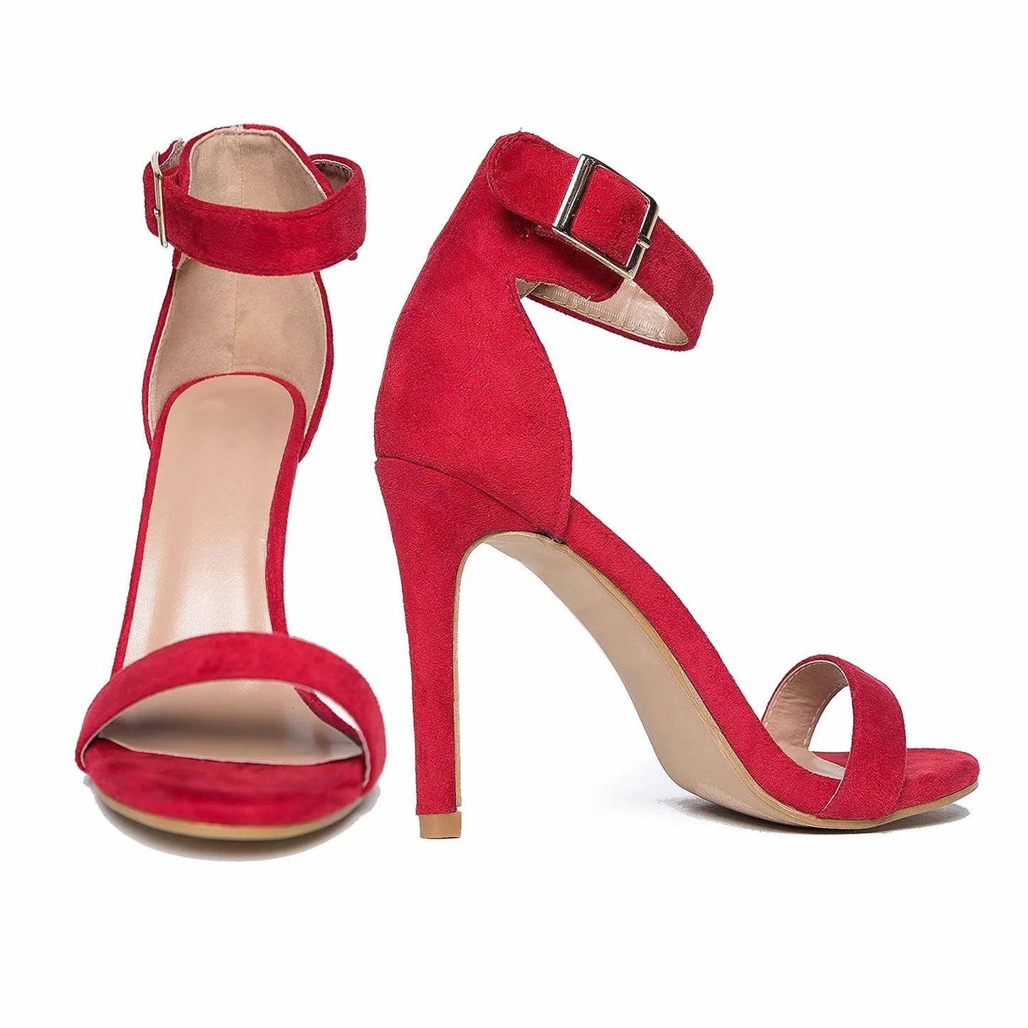 Open Toe Ankle Strap High Heels - Vakasi