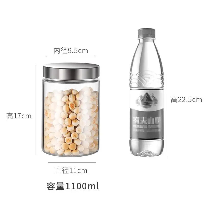 European Sealed Jar Glass Storage Bottle Milk Powder Tea Box with Lid Multigrain Storage Food Grade Bottle Grain Coffee Tank New